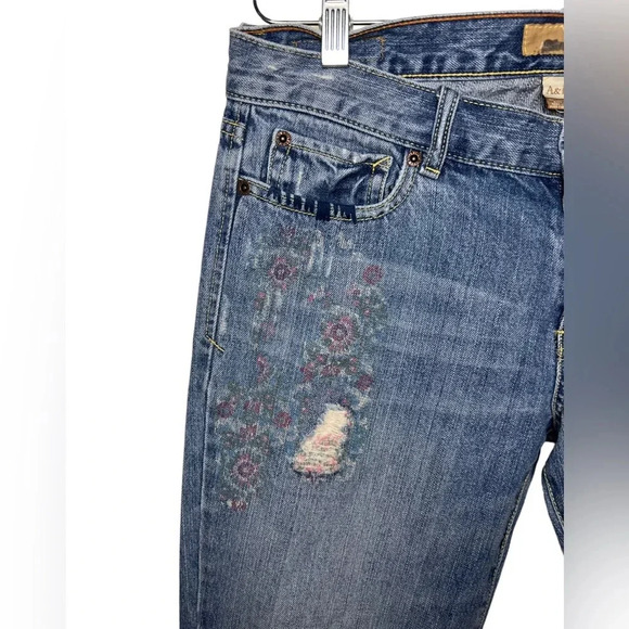 Vintage Abercrombie & Fitch Y2K Low Rise Flare Distressed Denim 8 - Picture 2 of 6